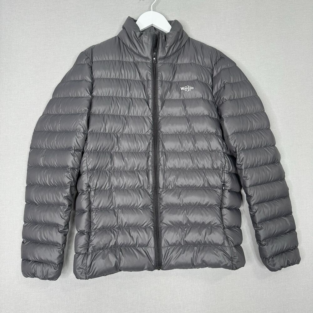 Wantdo Womens Jacket Small Gray Duck Down Puffer Ultra Light Packable Travel